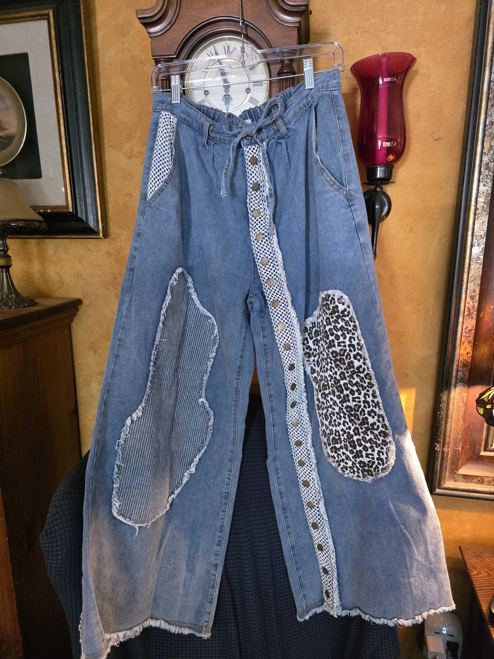 POL Boho Wide-Leg Patchwork Jeans - NWOT